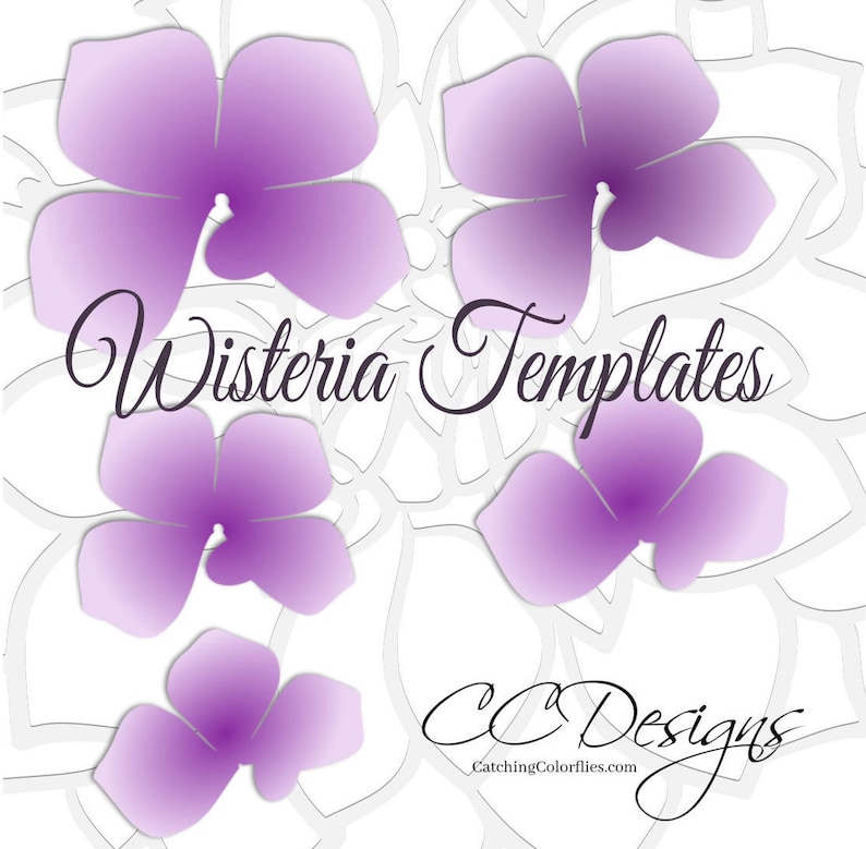 Paper Wisteria Wedding Decorations, Paper Flower Wisteria DIY Template, Flower SVG Cut Files & PDF Printables, Rustic Wedding Decor image 3