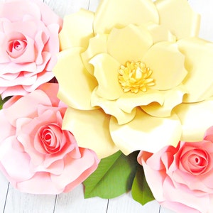 Large Backdrop Paper Flowers, DIY Giant Flower Templates, Paper Roses, Paper Flower Patterns & Tutorials, Wedding backdrop
