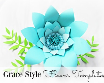 Easy DIY Paper Flower Templates, Large Paper Flower Pattern Party Decor, Instant Download