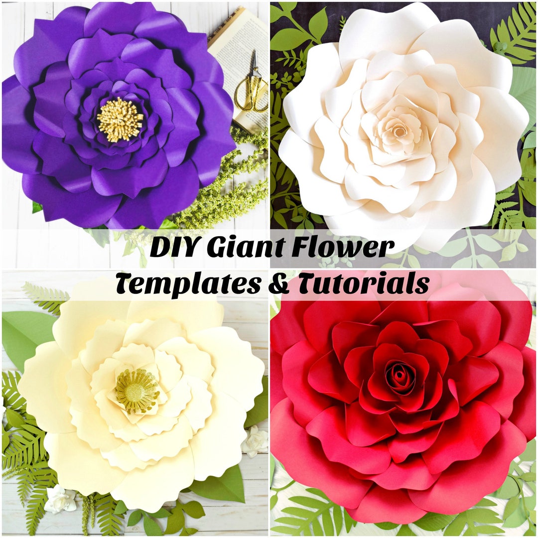 DIY Giant Paper Flower Templates and Tutorials, Wedding Backdrop ...