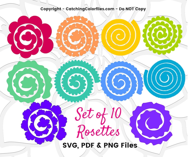 Paper Flower Patterns DIY Paper flower templates Paper Rosette Templates Peony Flower Templates, Instant Download image 2