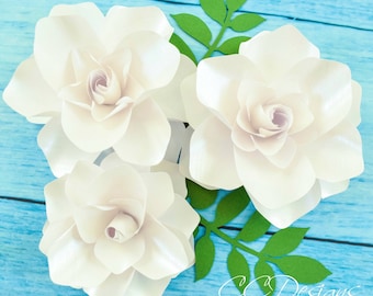Paper Gardenias, Paper Flower Gardenias, Flower Templates, Paper Flower SVG, DIY Small Paper Flowers, Printable PDF Templates