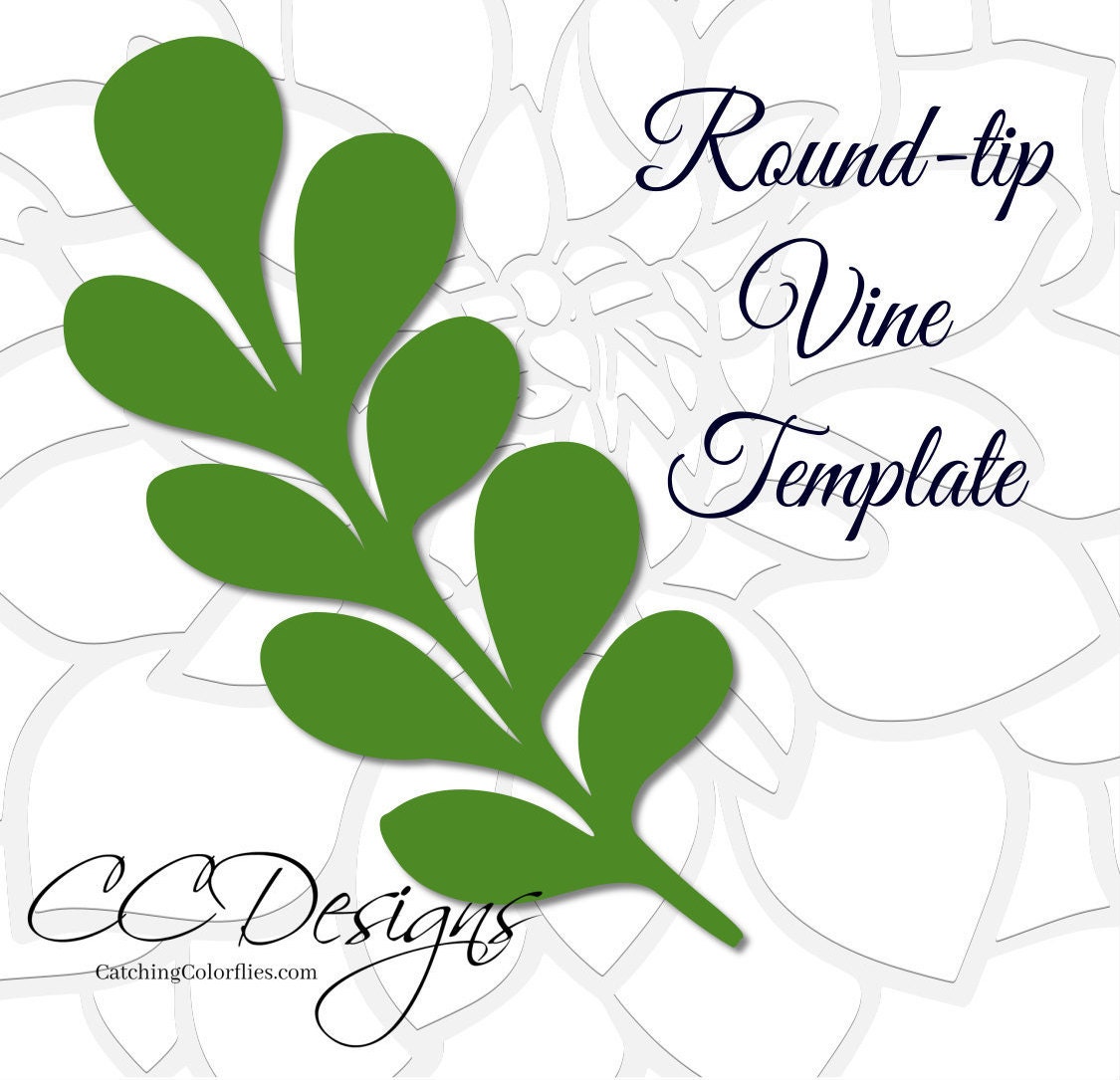 Round-tip Vine Leaf Template, Paper Vine Templates, Paper Leaf Template, SVG Cut Files, Instant Download - Etsy round-tip-vine-leaf-template-paper-vine-templates-paper-leaf-template-svg-cut-files-instant-download-etsy