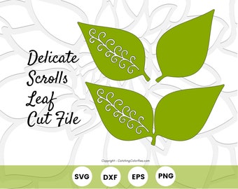 Leaves SVG Cut Files, Rose Paper Leaf Design, Leaf Templates, SVG DXF Png formats, Instant download