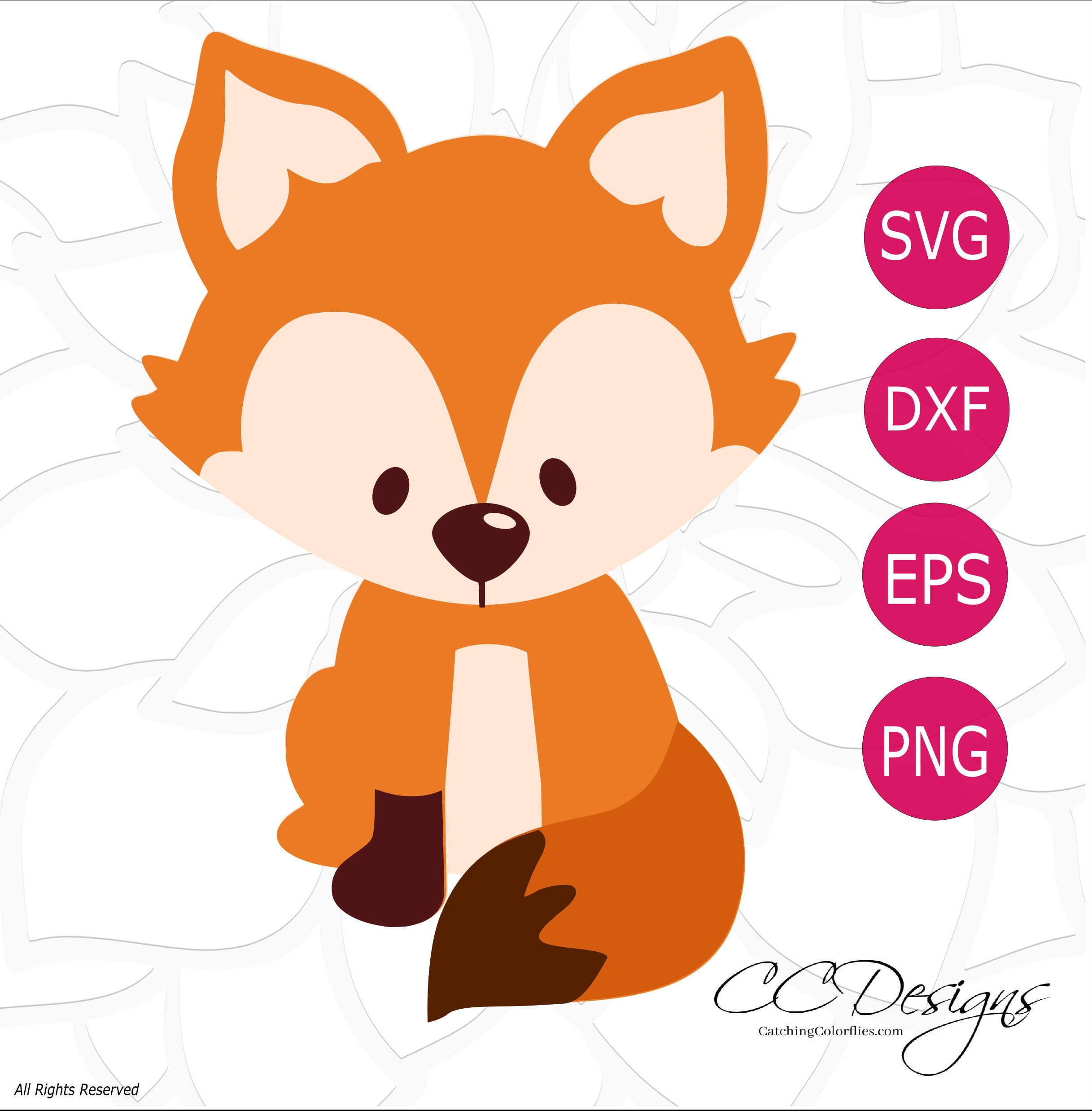 Download Baby Fox SVG Cut File Cute Baby Fox with Tail Cutting File ...