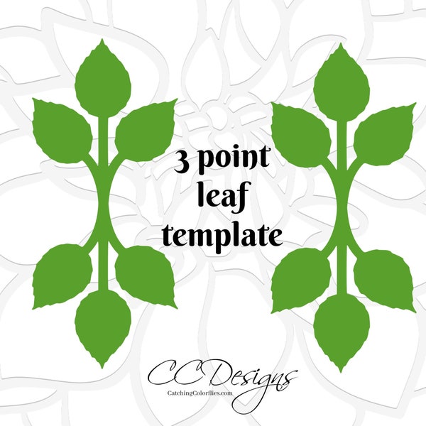 Leaf Template SVG Cut File, Paper Leaf Vine Flower Template Pattern, Paper Flower Leaf, Instant Download