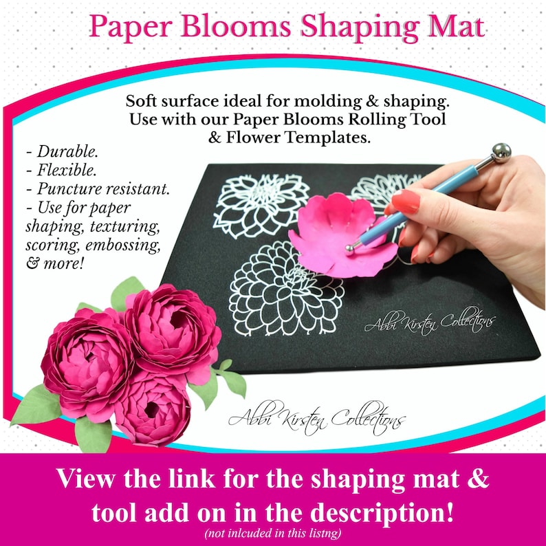 Peony Paper Flower Template, Peony SVG Cut Files and Printable PDFs, DIY Paper Flower Templates, Wedding Paper Bouquet image 8