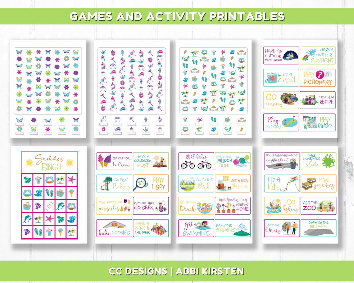 Summer Activity Printables for Kids Printable Bingo Coloring | Etsy