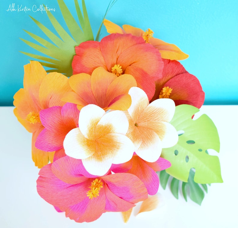 Download Paper Party Supplies Paper Flowers Diy Hibiscus Small Paper Flower Templates Instant Download Paper Flower Svg And Pdf Templates