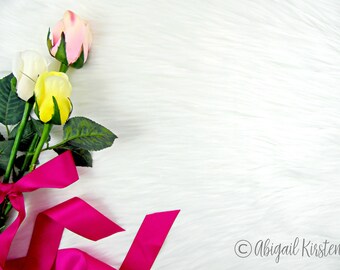 Styled Stock Photography, Rose on Faux Rug Product Mockup, Styled Mockup, Modern Styled Photography,  Flower Mockup, Feminine Mockup