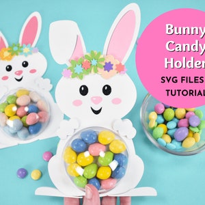 Easter Bunny Candy Holders SVG Cut Files, Easter Bunny SVG Files, Candy Holder SVG Craft Files, Tutorial Included, Instant Download