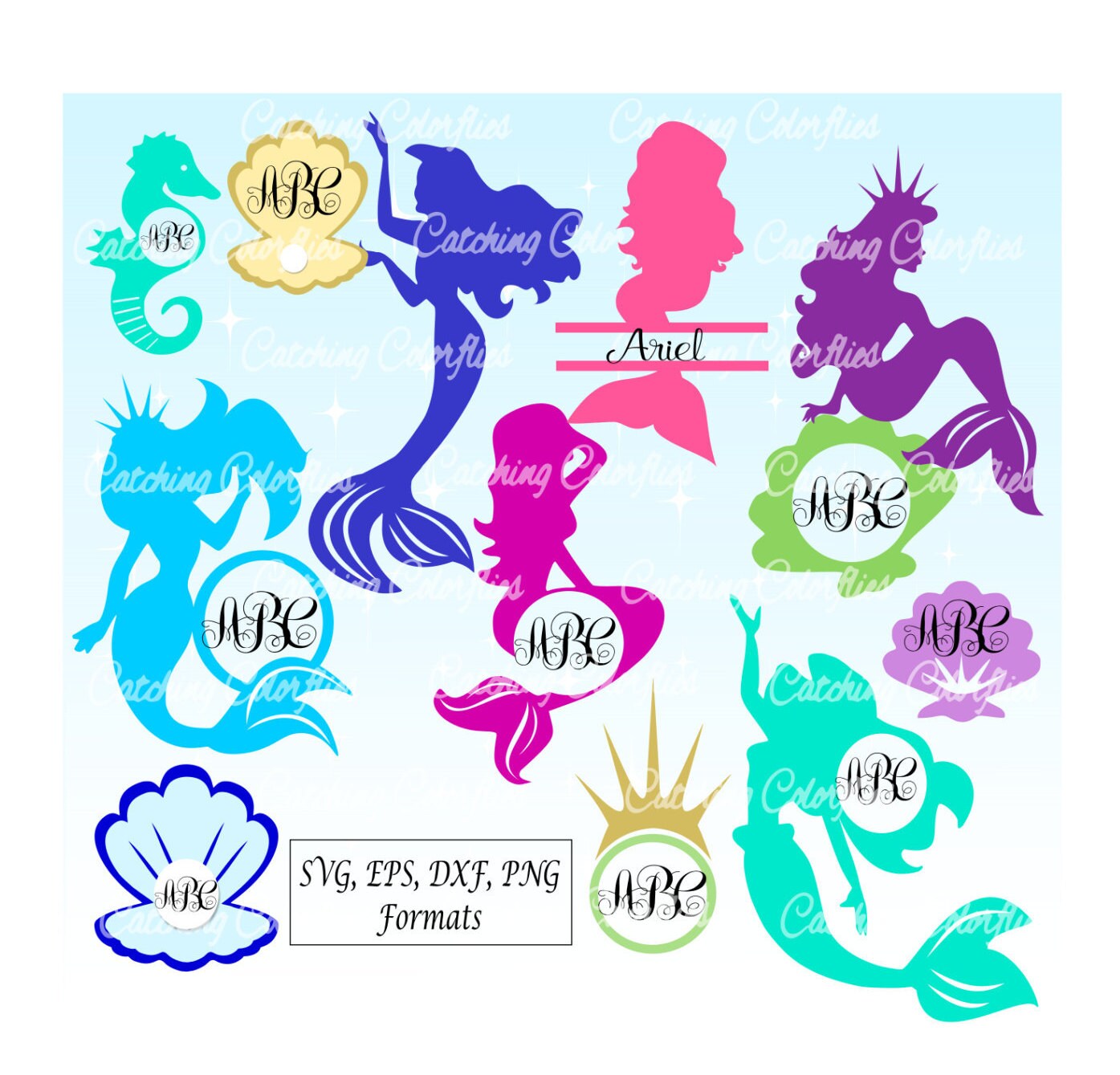 Free Free 154 Monogram Svg Free Mermaid Svg SVG PNG EPS DXF File