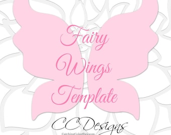 Fairy Wings Template, Fairy Party Decor, Fairy Wings SVG Cut File, Fairy wing ADD ON for paper dress templates.