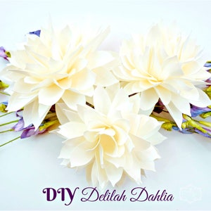 Modelli fai da te per dalie di carta, modelli stampabili per fiori, file di taglio SVG per fiori di carta, fiori di carta fai da te, bouquet di carta