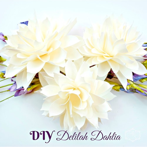 DIY Paper Dahlia Templates, Flower Printable Templates, Paper Flower SVG Cut Files, DIY Paper Flowers, Paper Bouquet
