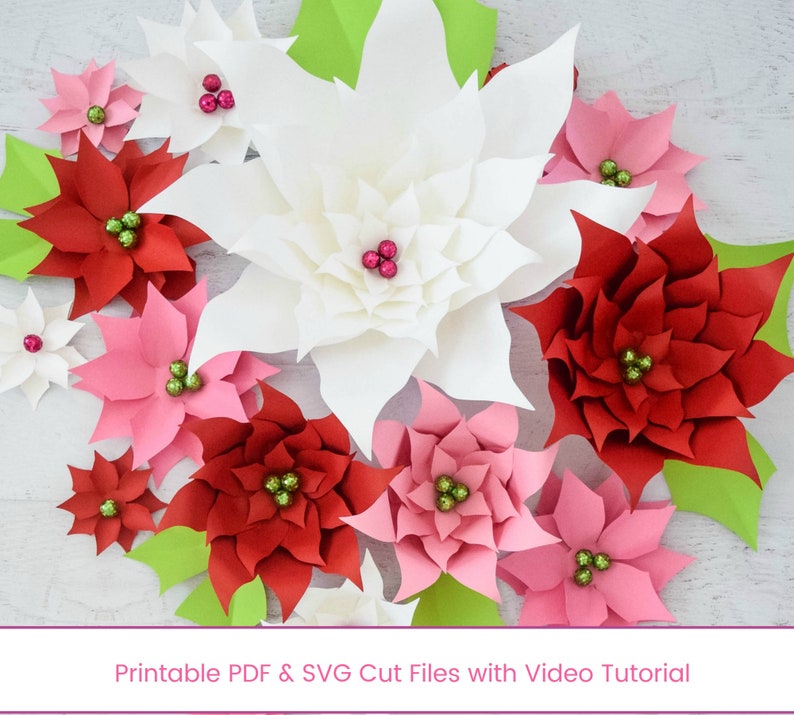 Xmas Paper Poinsettia Do-it-yourself Flower Templates, Lower and Heavy Instantaneous Down load Paper Flower Templates, Paper Craft Xmas Decor photograph about Printable Poinsettia Template identified as Xmas Paper Poinsettia Do it yourself Flower Templates, Tiny and Higher Prompt Down load Paper Flower Templates, Paper Craft Xmas Decor