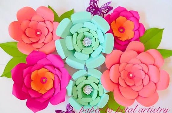 DIY Giant Paper Flowers with Template. 5 Steps! - My Online Wedding Help