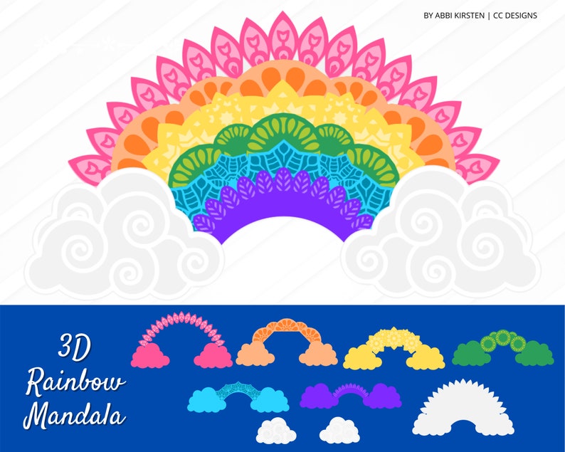 Download Rainbow Mandala SVG Cut File 3D Layered Mandala Art ...