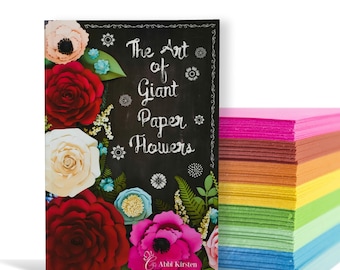 Large Paper Flowers and Giant Paper Rose Templates with Tutorials, DIY Paper Flower Wall Wedding Backdrop, Christmas Gift