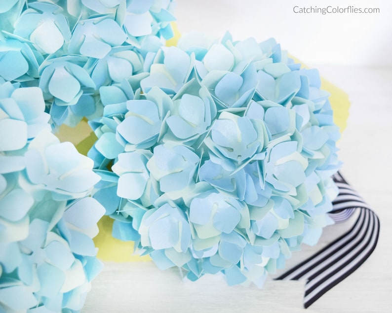 Paper Hydrangea Flower Template Pattern & Tutorial, DIY Small Paper Flowers, Paper Flower SVG Files for Cricut and Silhouette image 2