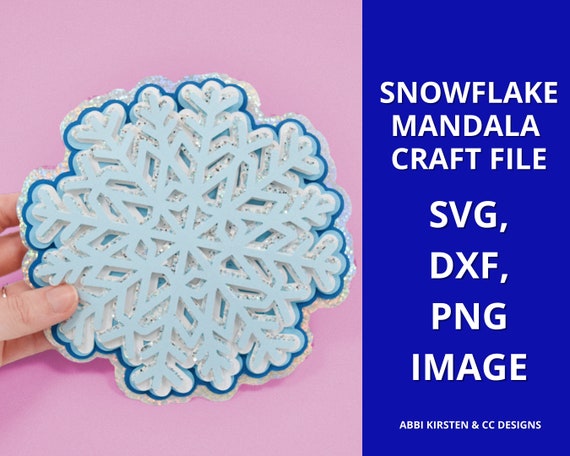 Download Snowflake Mandala Svg Craft File 3d Layered Snowflake Mandala Template Christmas Svg Files By Catching Colorflies Catch My Party