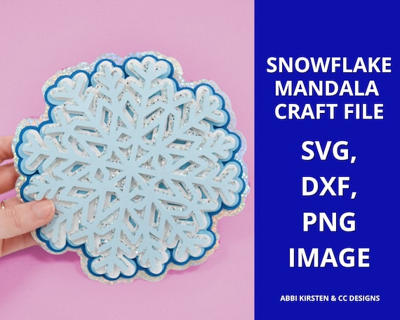 Download Snowflake Mandala Svg Craft File 3d Layered Snowflake Mandala Template Christmas Svg Files By Catching Colorflies Catch My Party