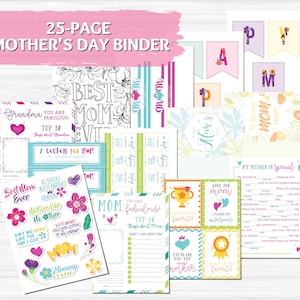 PRINTABLE Kids Mother&#39;s Day Cards, Mother&#39;s Day Printable Coupons, Mother&#39;s Day Coloring Pages, Printable Banner for Mother&#39;s Day
