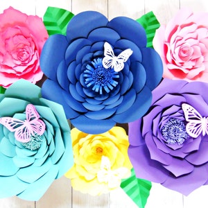 Large Backdrop Flowers for weddings, parties and shower decor, Giant Flower Templates, Paper Flower Templates & Tutorials