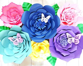Large Backdrop Flowers for weddings, parties and shower decor, Giant Flower Templates, Paper Flower Templates & Tutorials