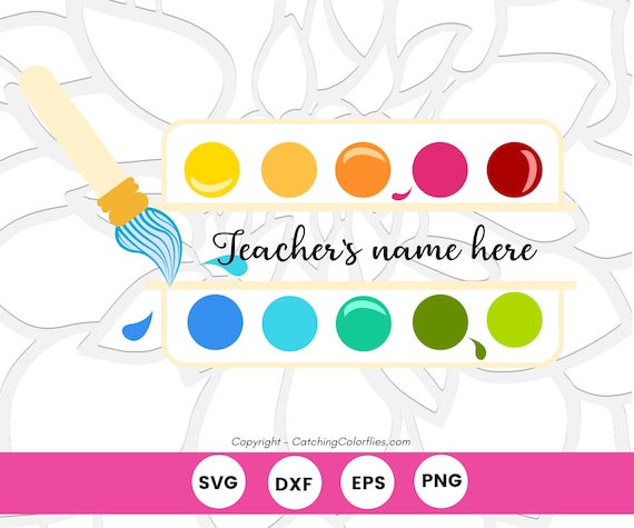Download Paint Palette Split Monogram Svg Teacher Appreciation Gift Personalized Teacher Gift Monogram Frame By Catching Colorflies Catch My Party