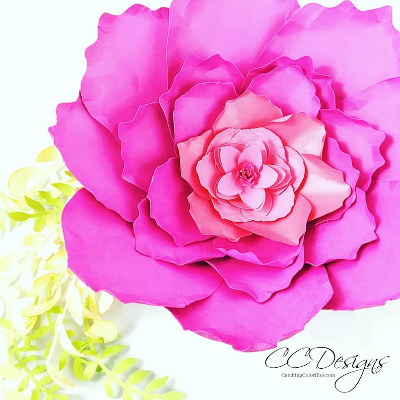 Paper Party Kids Craft Supplies Tools Large French Rose Template Svg Digital File Only