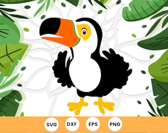 Toucan SVG Cut File, Jungle Toucan Bird Cut File, Use with Cricut or Silhouette, Instant Download