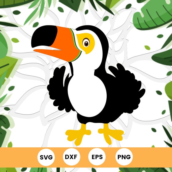 Toucan SVG Cut File, Jungle Toucan Bird Cut File, Use with Cricut or Silhouette, Instant Download