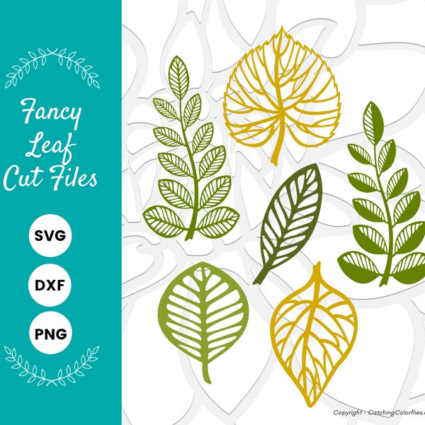 Leaf Cut Out SVG Cut Files, Paper Leaf Templates, SVG and DXF files for Cricut and Silhouette, Instant Download