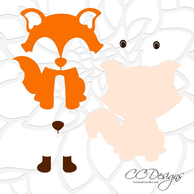 Cute baby fox svg  dxf cutting files png baby fox clip art svgs for