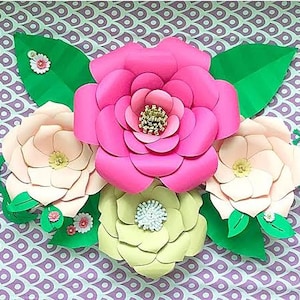 Décoration murale florale en papier 3D à faire soi-même - Tentures murales pour la maison et le salon - Idées de décoration d'intérieur à faire soi-même - Art mural en papier 3D -