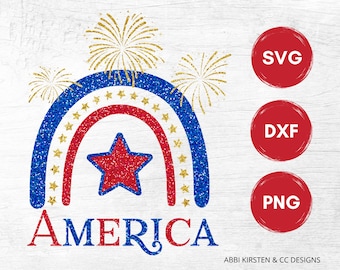 4. Juli Amerikanischer Regenbogen SVG, 4. Juli SVG, Vaterländische SVG-Dateien, SVG-Dateien für Cricut und Silhouette