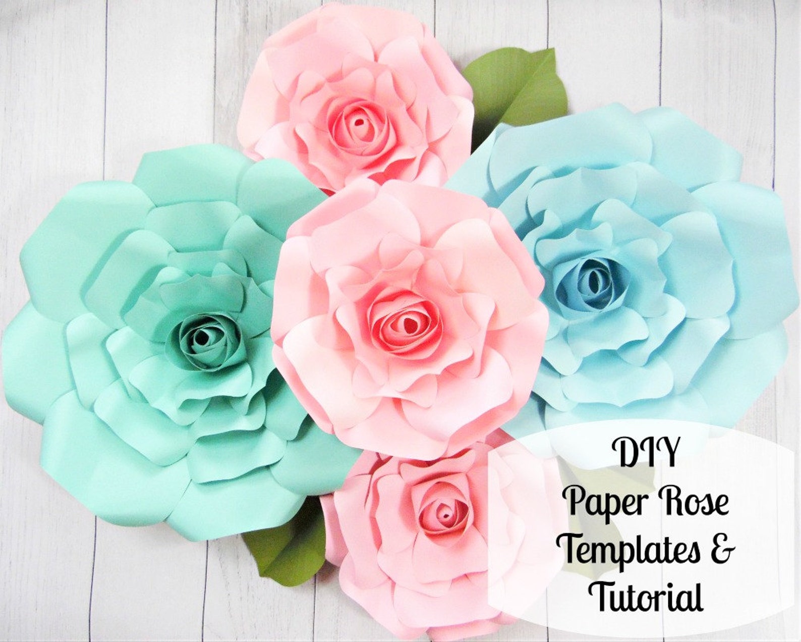 Giant Paper Roses Large Paper Flower Roses Rose Templates & Etsy