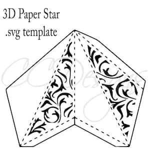 3D Paper Star Printable Template, SVG Star Cut Files, DXF Files, Large ...