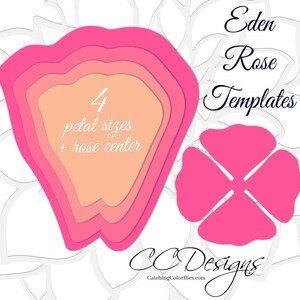 Large Paper Flowers Printable Giant Paper Flowers Paper Flower Templates Giant Rose Flower Templates SVG Cut Files Catching Colorflies image 3