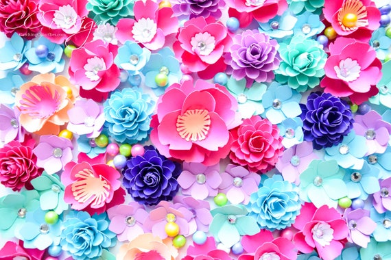 Download Small Paper Flowers Paper Flower Svg Cut Files Pink Paper Roses Mini Flowers Printable Pdfs Svg Cut Files Unicorn Party Decor By Catching Colorflies Catch My Party PSD Mockup Templates