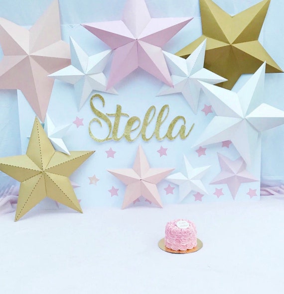 Star Svg Girl S Nursery Decor Baby Shower Decor Nursery Wall Art Christmas Star Star Template Paper Stars Origami Stars Backdrop By Catching Colorflies Catch My Party