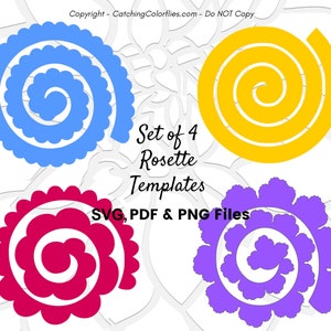 Paper Flower SVG, Rosette Paper Flower Templates, Small Paper Flower Templates