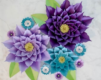 Large Paper Flowers, Giant Paper Flowers Backdrop, Paper Flower SVG, DIY Flowers for Party, Shower, Wedding Decor, Instant Download
