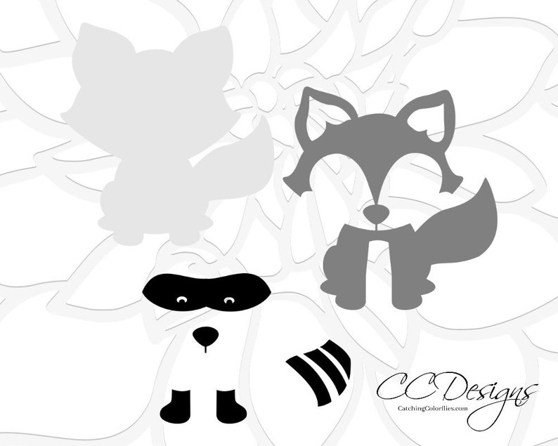 Download Cute Baby Raccoon SVG Files Woodland Animal Cut Files | Etsy