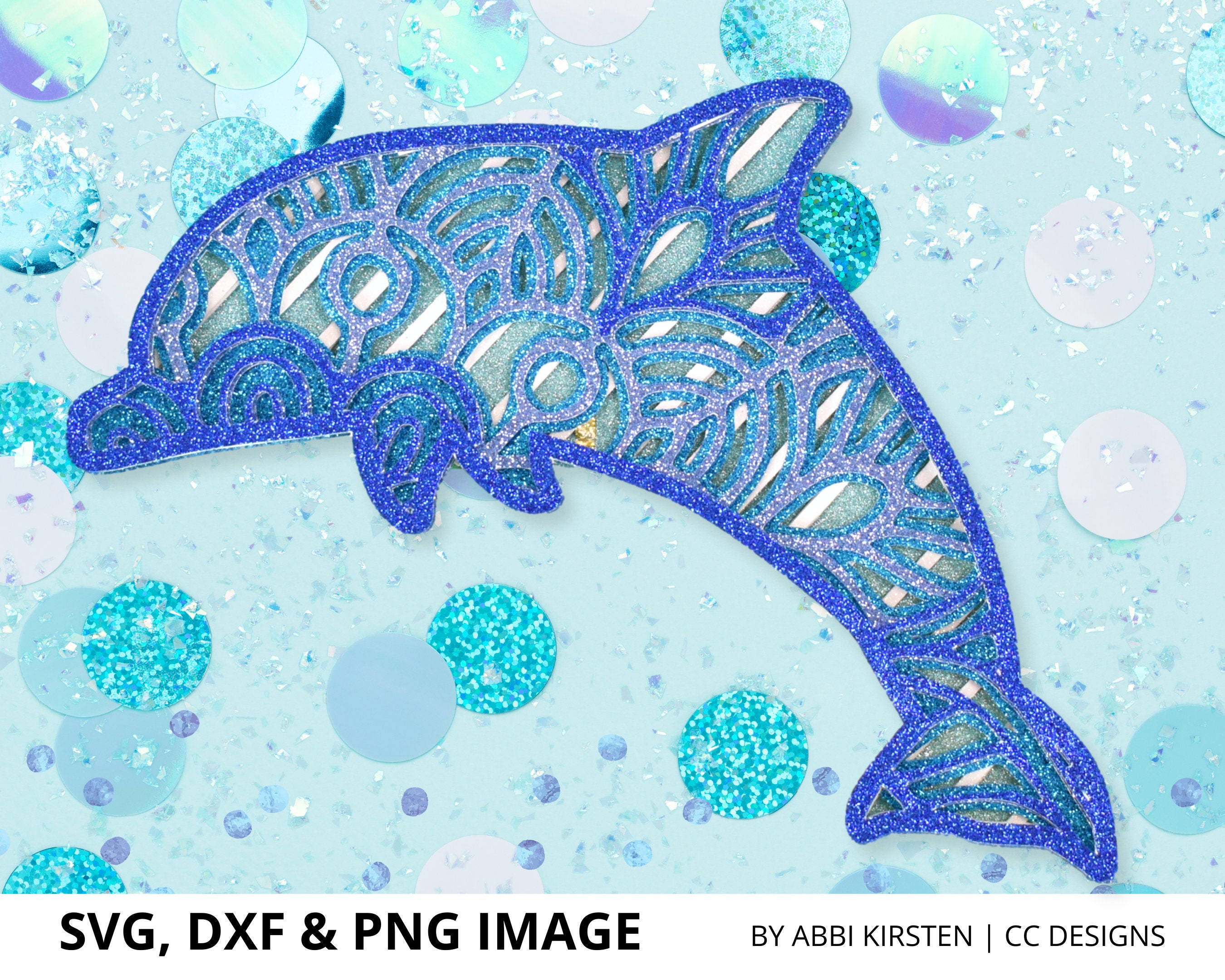 Delphin Mandala Bastelvorlage Delfin SVG Cut File 3D Mandala | Etsy