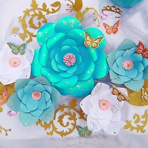 Giant Paper Flower Patterns & Tutorials, DIY Large Flower Templates, SVG cut files, Printable Flower Template, Cinderella Birthday