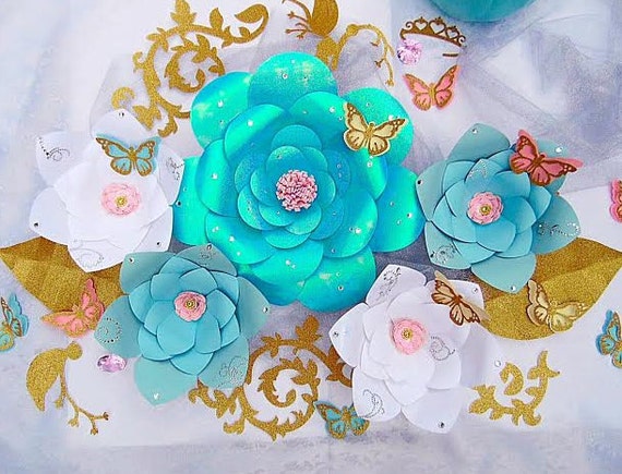 Patrones y tutoriales de flores gigantes de papel plantillas - Etsy México