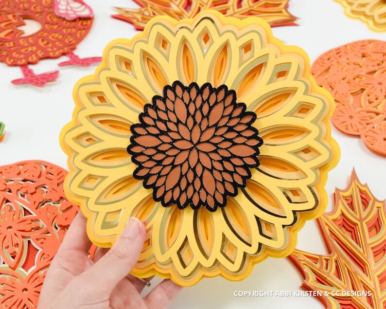 Download 3D Mandala Sunflower SVG DXF and PNG Image Layered | Etsy