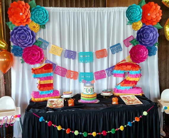 DIY Large Paper Flower Template SVG Cut Files and PDF Printables, Fiesta Birthday Party Decor, Paper Flowers Il_570xn